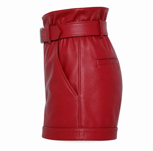 2026 Women Leather Shorts High Level Quality 25 Pcs MOQ Breathable Belt Shorts Pants - Product Image 4