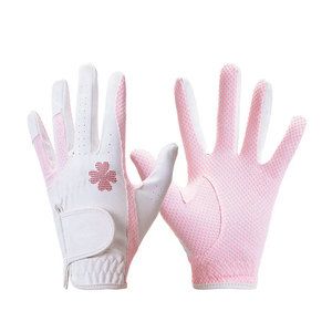 ถุงมือกอล์ฟผู้หญิงสีขาวน้ำเงิน 1 ชิ้น - หนัง PU ระบายอากาศได้ดี เหมาะสำหรับมือซ้าย ดีไซน์กันลื่นเพื่อการยึดเกาะที่ดีเยี่ยม - Product Image 1