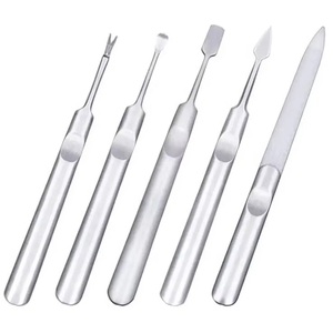 Empujador de Cutículas de Acero Inoxidable de Doble Punta para Manicura y Pedicura, Cuidado de Uñas, Empaque a Granel, Herramientas de Belleza HABI INDUSTRIES - Product Image 1