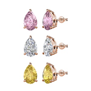 Pendientes de Plata de Ley 925 con Piedra de Hielo Rosa Triturada, Corte Pera, Joyería Fina para Mujer, <span class=keywords><strong>Destiny</strong></span> Jewellery - Product Image 5