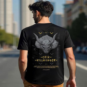 T-shirt personnalisé pour homme en coton 100% 230 GSM, coupe oversize, logo imprimé, grandes tailles, coupe ample, épaules tombantes - Product Image 5