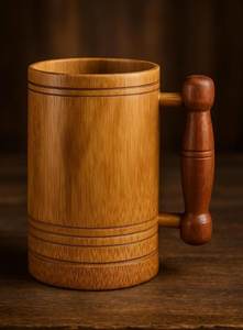 Jarra de Cerveza Artesanal Moderna de Gran Capacidad, Ecológica, de Madera Natural, Modelo TS-1184 de Timeless Craft, Exportador de Artículos de Bar Premium - Product Image 2