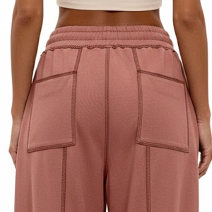Diseña tus propios pantalones deportivos para mujer, fáciles de usar, con MOQ bajo, recién llegados, informales, de color sólido, en venta. - Product Image 6