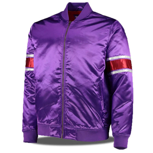 Chaquetas Varsity de Satén con Botones Cubiertos al por Mayor, Chaquetas de Satén para Hombre, Ropa Masculina, Nuevas Chaquetas Letterman de Satén de Tallas Grandes para Hombre - Product Image 1