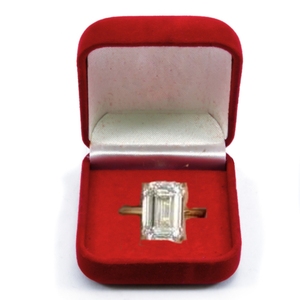 Anillo de Oro de 14K Premium para Mujer con Diamante Cultivado en Laboratorio de Corte Esmeralda de 6CT, Certificado IGI, Color E, Claridad VS2, 3.5GM, Bañado en Rodio, para Fiesta - Product Image 1
