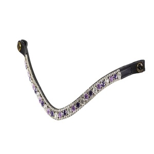 สายคาดหน้าผากม้าหนังแท้สีดำรูปทรงโค้งประดับคริสตัลหรูหราแบรนด์ดังระดับท็อป ประดับเพชรระยิบระยับ - Product Image 6