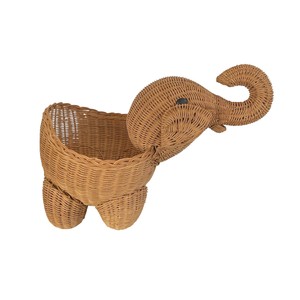 Handwoven <b>Elephant</b> Rattan Storage Basket Ceramic Pot Holder Eco Friendly Indoor Garden <b>Plant</b> Flower <b>Stand</b> Bulk - Product Image 1