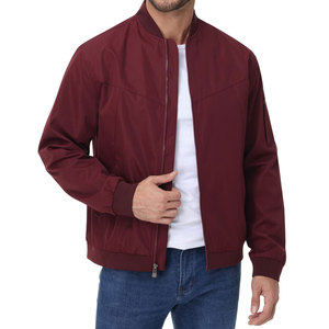 Chaqueta Bomber Ligera para Hombre, Estilo Casual y Elegante para Exteriores, Frente de Lona Sólida, para Trabajo, Vestir, Golf, Negocios, Rojo, Talla L - Product Image 4