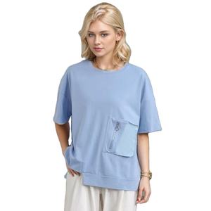 Camiseta holgada informal de algodón Vintage para mujer, jersey de cuello redondo con patrón personalizado, Camiseta de encaje en 50 colores, camiseta lisa en blanco Natural - Product Image 3