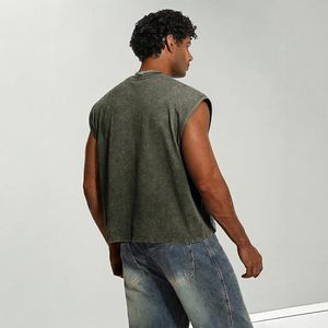 Débardeur de sport pour homme avec badge à paillettes et manches en coton - Respirant, séchage rapide, pour la musculation et le fitness - Product Image 3