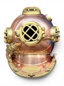 Réplica de Casco de Buceo de Cobre Vintage con Detalles en Latón, Decoración Náutica Antigua, Artículo Coleccionable - Product Image 1