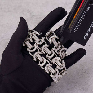 Cadena Cubana Unisex de Moissanita Cultivada en Laboratorio Totalmente Engastada, Collar Hip Hop de Oro Sólido de 18K - Product Image 6