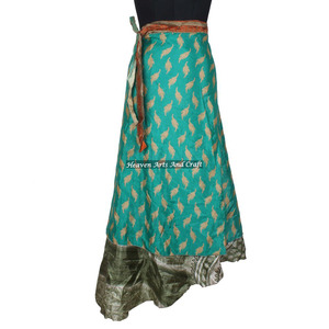 Jupe portefeuille réversible vintage en soie magique de 38 pouces, robe bustier à col halter, grande taille, jupe portefeuille vintage en soie magique de 38 pouces, col halter - Product Image 1