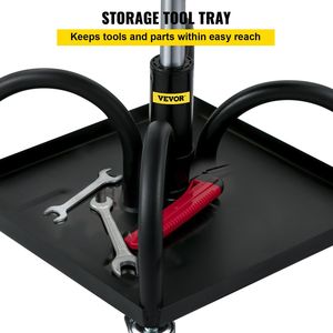 Sgabello da Garage Regolabile con Capacità di 300 LBS, Ruote Girevoli a 360 Gradi, Altezza 15,7-20,5 Pollici, Sedile per Meccanici - Product Image 4