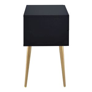 Comodino Nero e Oro a 2 Cassetti, Elegante Tavolino Laterale con Pratica Soluzione di Archiviazione - Product Image 4