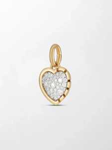 Heart Shape Pave Lab Grown Diamond <b>Pendant</b> 14k <b>Solid</b> <b>Gold</b> 0.70ctw Wholesale 42 Stone Bezel Set Unique Luxury Charm Manufacturer - Product Image 3