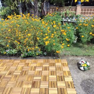 Best Price Interlocking Deck <b>Tiles</b> 300 x 300 mm Solid Acacia with <b>Plastic</b> Base Anti-Slip and Waterproof - Product Image 2