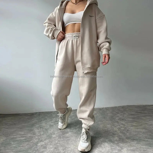 Conjunto Deportivo Casual de Invierno para Mujer, Atuendo de Dos Piezas de Sudadera Holgada y Pantalones Ajustados - Product Image 2