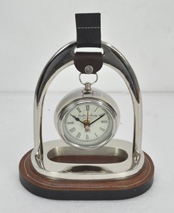 Souvenir Events Gift Items Decorative Silver Horse Stirrup Style Table <b>Clock</b> With Base Handmade Desk <b>Clock</b> Living Room Tabletop - Product Image 5