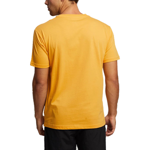 T-shirt en coton jaune pour homme, manches courtes, col rond, coupe classique, couleur unie, respirant, teint en fil, séchage rapide, écologique - Product Image 4