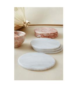 Juego de posavasos de mármol natural de alta calidad para accesorios de bar con elegantes patrones de vetas y bordes lisos. - Product Image 1