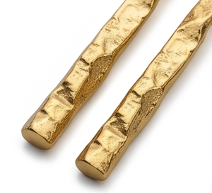 <b>Gold</b> Plated Stainless Steel Tea <b>Spoons</b> With Long Hammered Handles Mirror Finish Modern Design Durable Utensils For Party Use - Product Image 2