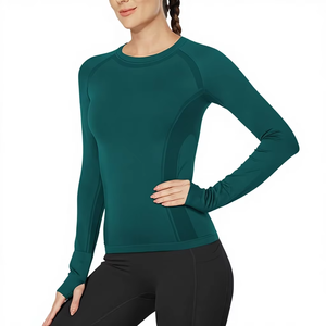 Hauts de sport pour femmes, coupe ample, tee-shirt court athlétique à manches courtes, pour la gym, la course à pied et le yoga - Product Image 1