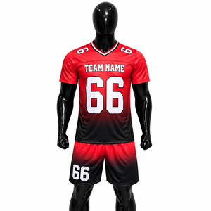 Ensemble de maillots de football personnalisés en polyester respirant, dégradé violet-noir, uniforme d'équipe numéro 66, unisexe adulte - Product Image 4