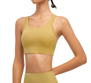 Sujetador deportivo de yoga con tirantes ajustables, alta sujeción, top de gimnasio con cierre trasero, ropa deportiva transpirable, bralette de nailon que absorbe la humedad, ropa deportiva activa. - Product Image 1