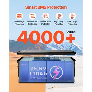 <b>24V</b> 100Ah LiFePO4 Bluetooth Deep Cycle Lithium Rechargeable <b>Battery</b> for RV Camper Trolling Motors Marine Built-in 50A BMS Low - Product Image 4