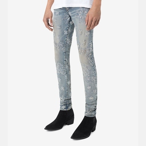 Pantalon élégant pour homme, coupe droite moderne, imprimé discret, délavé, qualité supérieure, pour un style quotidien. - Product Image 2