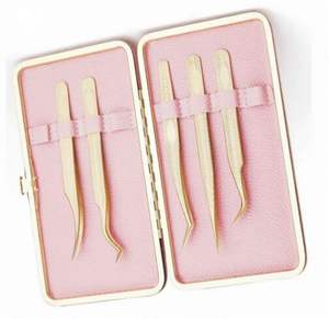 Pinzas para pestañas de acero inoxidable puntiagudas, de punta estrecha, para pestañas cortas y con efecto de volumen, modelo B - Product Image 3