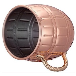 Chope artisanale en cuivre avec poignée décorative en laiton - Product Image 4