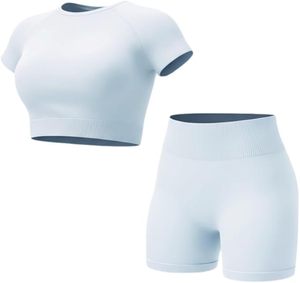 Nuevo Conjunto de Yoga para Mujer, Elástico en 4 Direcciones, de Alta Elasticidad, 2 Piezas, Sin Costuras, de Secado Rápido, Colores Personalizables - Product Image 5