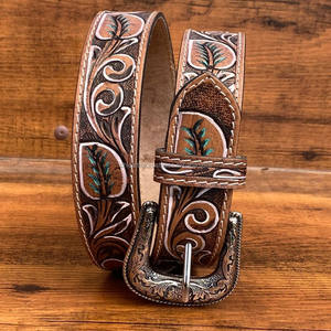 2025 New Customization Hand <b>Tooled</b> Leather <b>Belts</b> for Men High Quality Genuine Cowhide Leather Luxury Designer <b>Belts</b> for Women's - Product Image 3