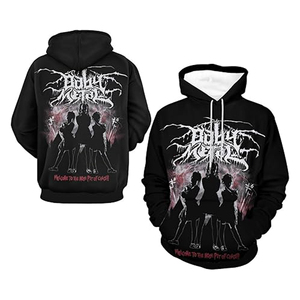 Sudadera con Capucha Sublimada 2026, Diseño Gótico Negro, Corte Regular para Hombre, Sudadera de Algodón Tejido, Logotipo Frontal, Estilo Otoñal - Product Image 1