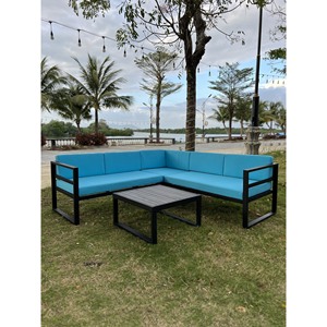 Ensemble de canapés sectionnels d'extérieur en forme de L avec coussins et table basse Collection de meubles de jardin - Product Image 1