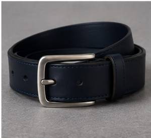 Ceinture décontractée pour homme en cuir véritable avec boucle en acier argenté, style coréen tendance, esthétique Instagram, artistique et jeune, durable et confortable - Product Image 1