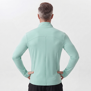 <b>Men</b> <b>Turtle</b> <b>Neck</b> Gym Fitness Jacket Breathable Sportswear Compression Jackets <b>Men</b> Polyester Full Zipper <b>Top</b> Yoga Workout Jacket - Product Image 3