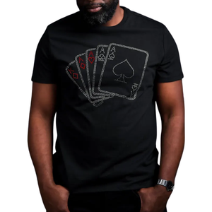 เสื้อยืดผู้ชาย OEM ประดับเพชรเทียม ผ้าฝ้ายเจอร์ซีย์ 100% แขนสั้น คอกลม สไตล์ลำลอง สำหรับฤดูร้อน - Product Image 1