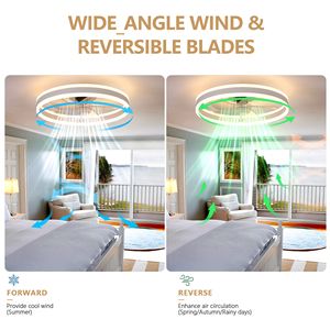 Ventilateur de plafond encastré de 20 pouces avec lumière et télécommande, LED dimmable 3000K-6000K, ventilateur de lustre à profil bas, 5 pales - Product Image 5