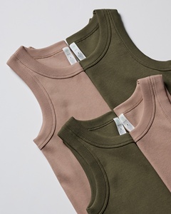 Top Corto de Punto Minimalista con Cuello Redondo y Etiqueta Personalizada, Top sin Mangas de Color Sólido, Transpirable, con Spandex - Product Image 6