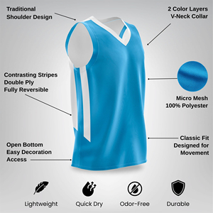 Camiseta deportiva reversible de baloncesto, uniforme de equipo de baloncesto, camiseta sin mangas lisa para entrenamiento, doble atlética - Product Image 4