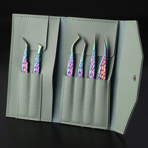Hot Sell Wholesale Full Range Titanium Eyelash Tweezers Stainless Steel Tweezer Beauty Tweezer Extensible <b>Tool</b> Eyelash CE Tegra - Product Image 3