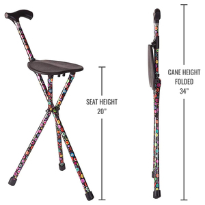 Hot Selling Casual Travel <b>Walking</b> <b>Sticks</b> Comfortable Rubber Handle Solid Pattern Stainless Steel Aluminium Seat for Regular - Product Image 4