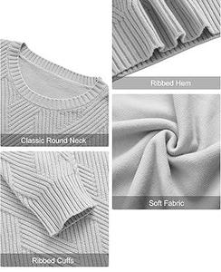 Wholesale New <b>Men's</b> Geometric Knit Sweater <b>Long</b> Sleeve Pullover Autumn Casual Wear Gray 100% Acrylic Regular Fit - Product Image 2