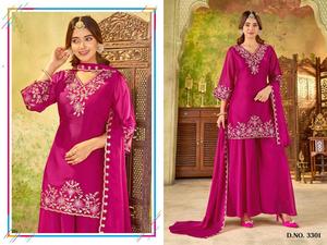 Salwar Kameez pour femme en Georgette Rangoli avec broderie et doublure, style moderne, tenue de mariage - Product Image 6