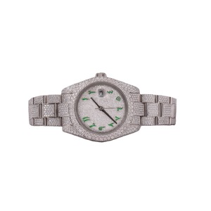 Montre pour homme de luxe avec bracelet en acier inoxydable, cadran en cristal saphir Seiko, résistance à l'eau 10 bars, style vintage, hip hop, indien - Product Image 1