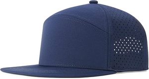 หมวกแก๊ปสีน้ำเงิน 6 แผง แบบ Snapback สำหรับทุกเพศ ผ้าตาข่าย ระบายอากาศได้ดี สีพื้น เรียบง่าย เหมาะสำหรับผู้ใหญ่ ฤดูใบไม้ผลิ ฤดูร้อน - Product Image 2