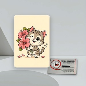 Plateau magnétique en acrylique pour extensions de cils, design chat et fleur, emballage rectangulaire en carton, outil de beauté - Product Image 2